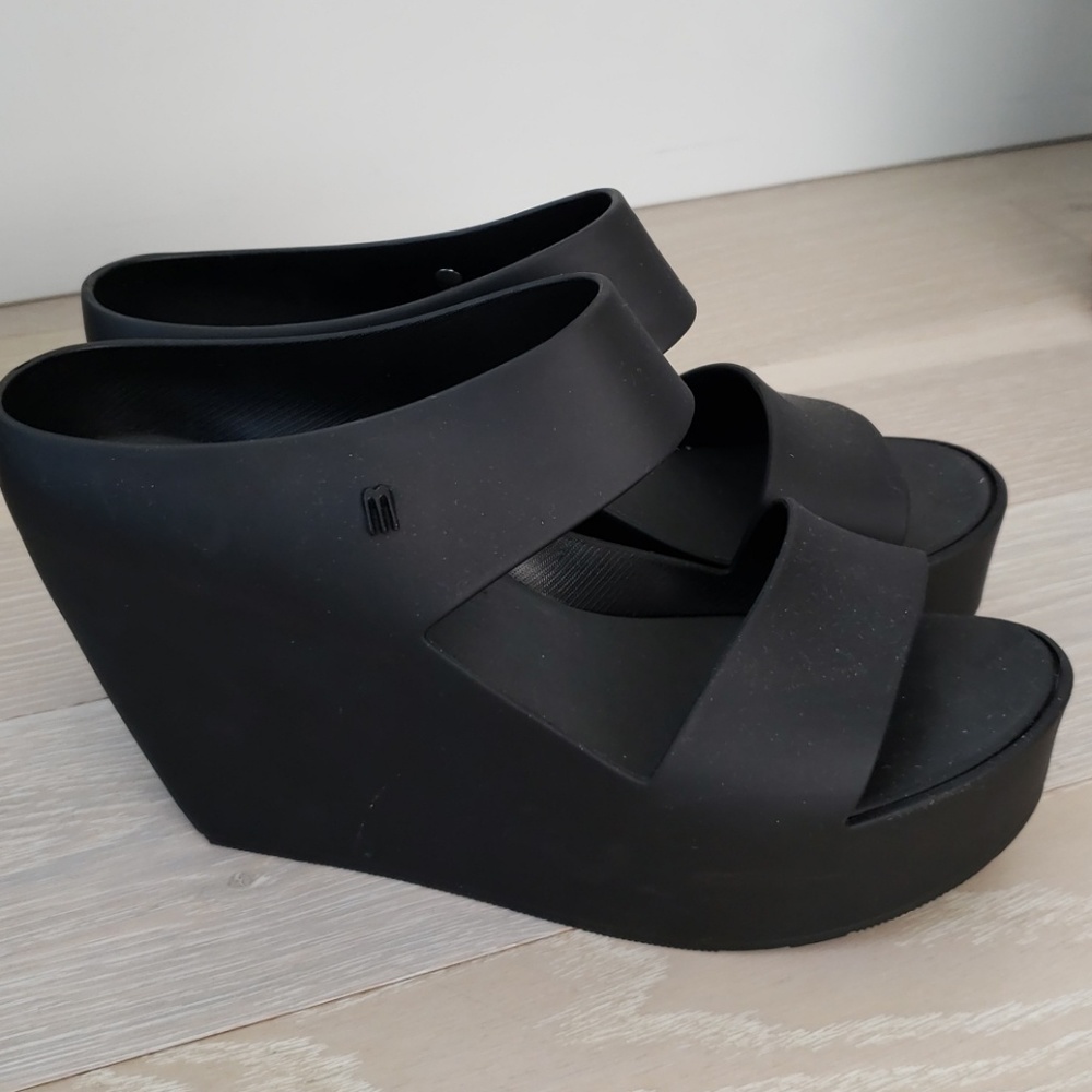Melissa Black Wedge Sandals